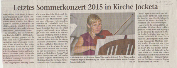 Sommerkonzert 2015 in der Kirche Jocketa
