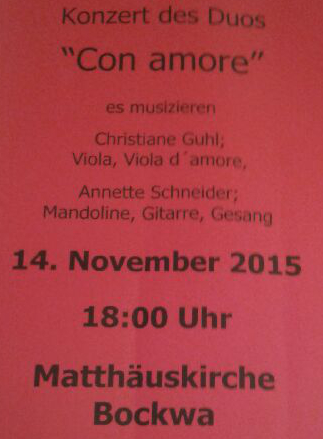 Con Amore in der Museumskirche in Bockwa